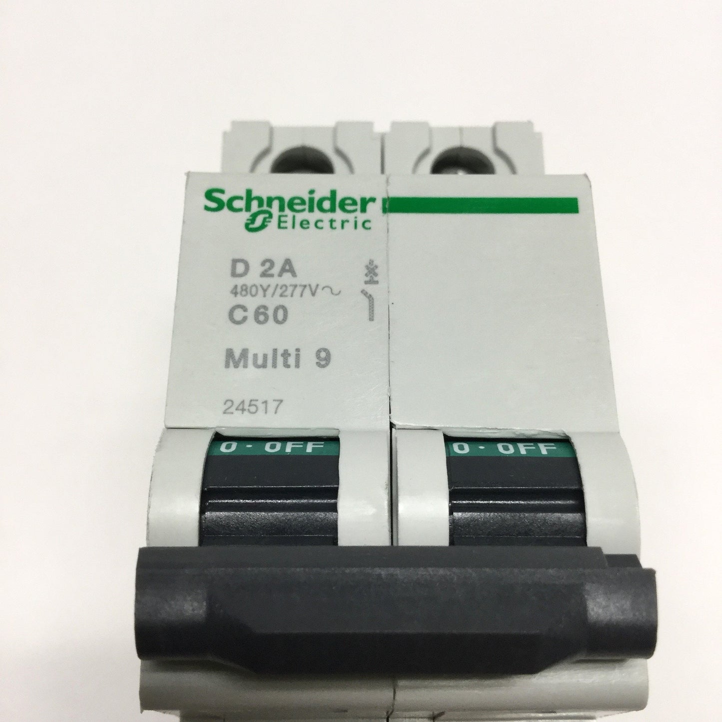 New – Open box Schneider 24517 MULTI 9 C60 Circuit Breaker, 2-Pole, 2A D-Curve, 440VAC
