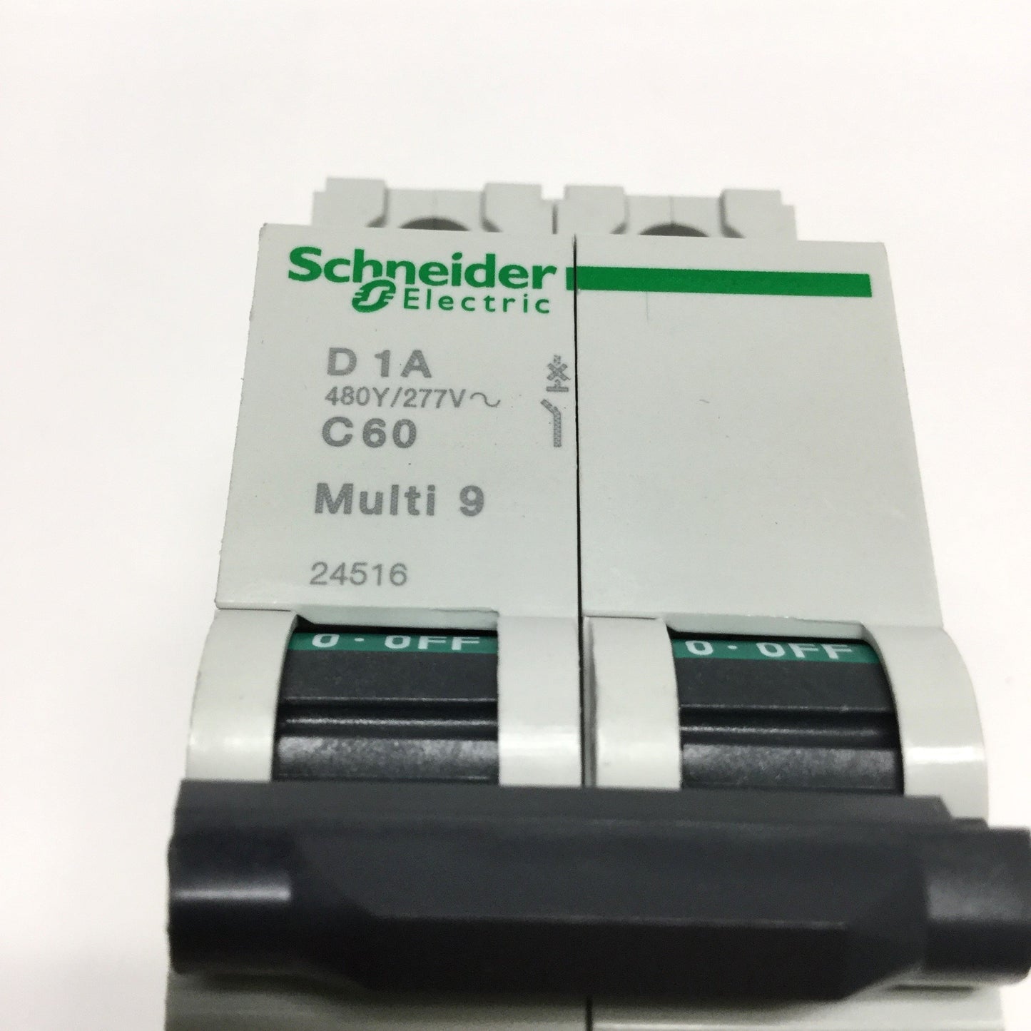 New – Open box Schneider 24516 MULTI 9 C60 Circuit Breaker, 2-Pole, 1A D-Curve, 440VAC