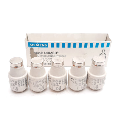 New Lot of 5 Siemens 5SB421 DIII Diazed Cartridge Fuse, Class gL/gG, 50A 500V