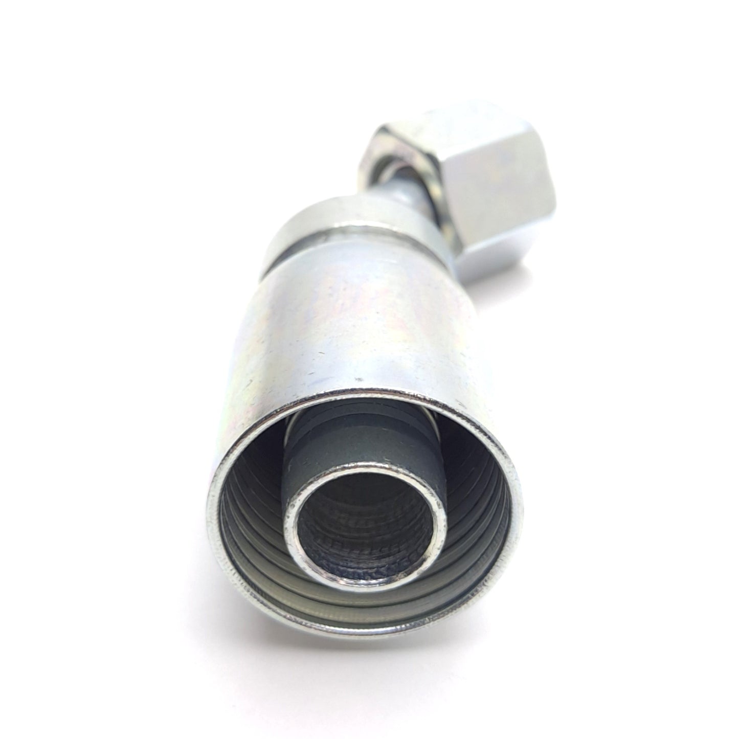 New – Open box Parker 1J7HY-10-12 Crimp Style Hydraulic Hose Fitting, 45° Elbow, ø3/4in Hose ID