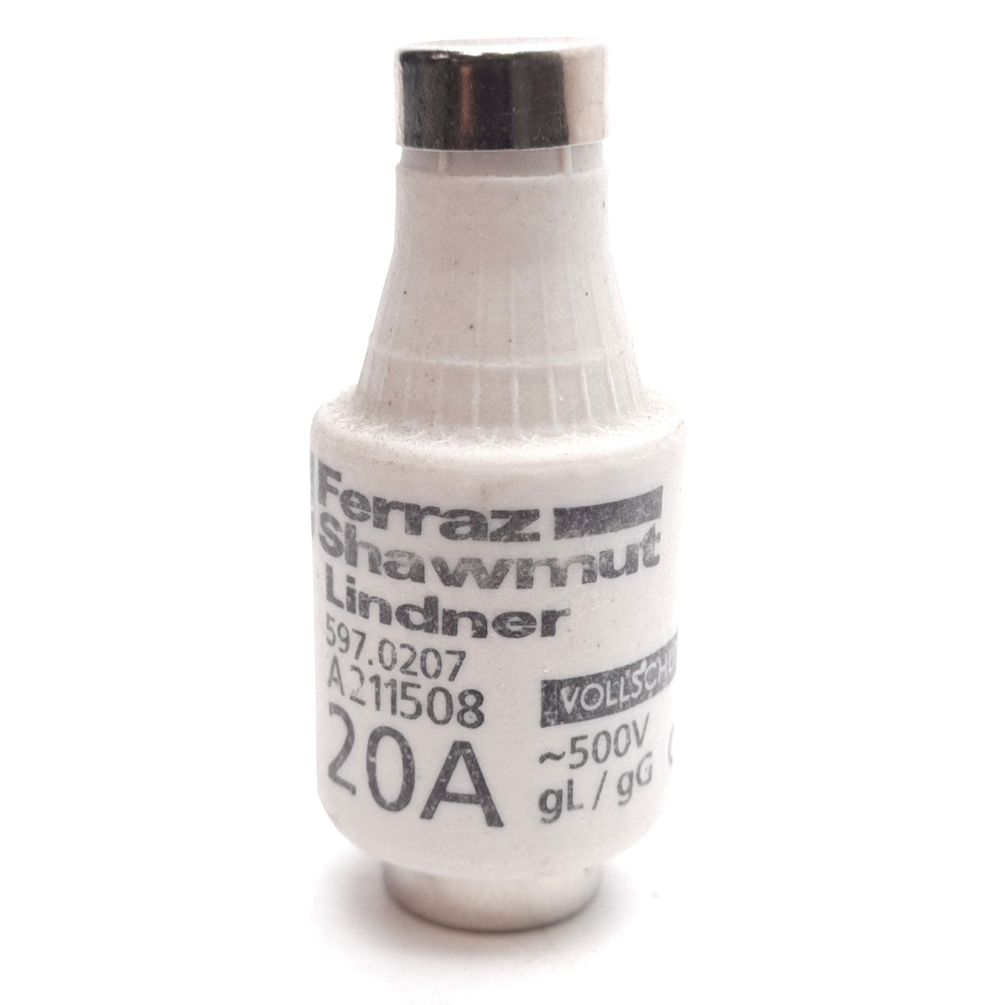 New Lot of 5 Ferraz Shawmut 597.0207 Cartridge Fuse Link, Class gL/gG, 20A 500V