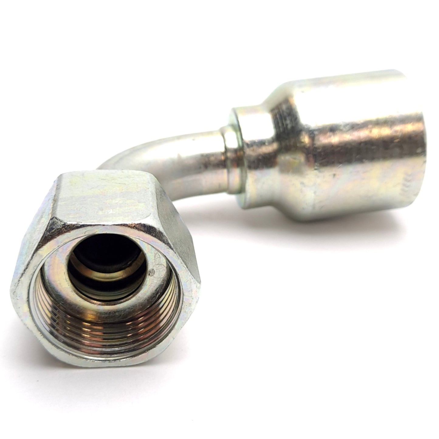 New – Open box Parker 1J571-12-12 Crimp Style Hydraulic Hose Fitting, 90° Elbow, ø3/4in Hose ID