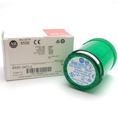 New Allen Bradley 855E-24TL3 LED Stack Light Module, Green, ø50mm, 24VAC/DC