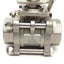 Used Dwyer 3-Piece Stainless Steel Manual Ball Valve, CF8M, 1000WOG, 1in NPT