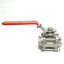Used Dwyer 3-Piece Stainless Steel Manual Ball Valve, CF8M, 1000WOG, 1in NPT