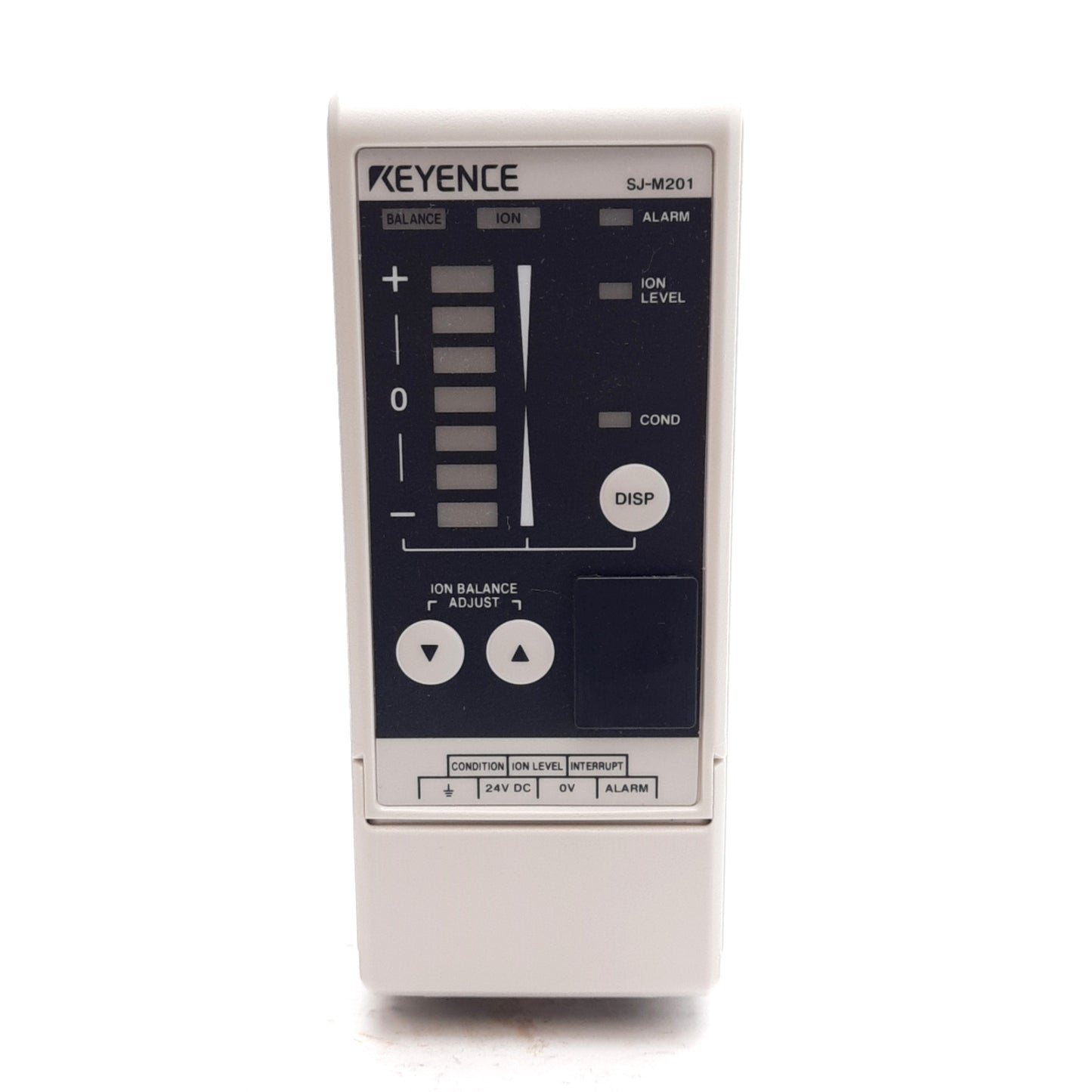 New Keyence SJ-M201 Spot Type Amplifier Unit, 24VDC Input, ±6kV Output, DIN Rail