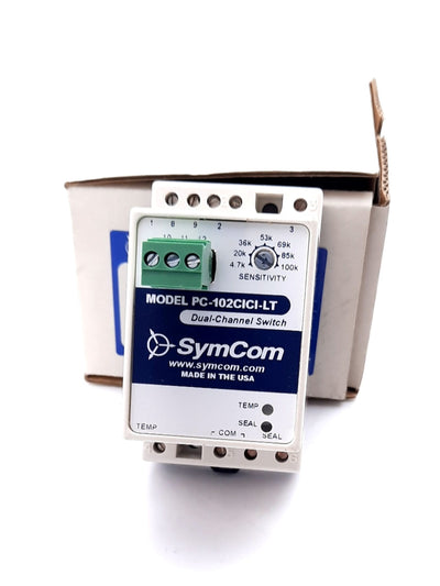 New SymCom PC-102CICI-LT Dual Channel Switch 120VAC, 5VDC Pulsed, 50/60Hz 5A