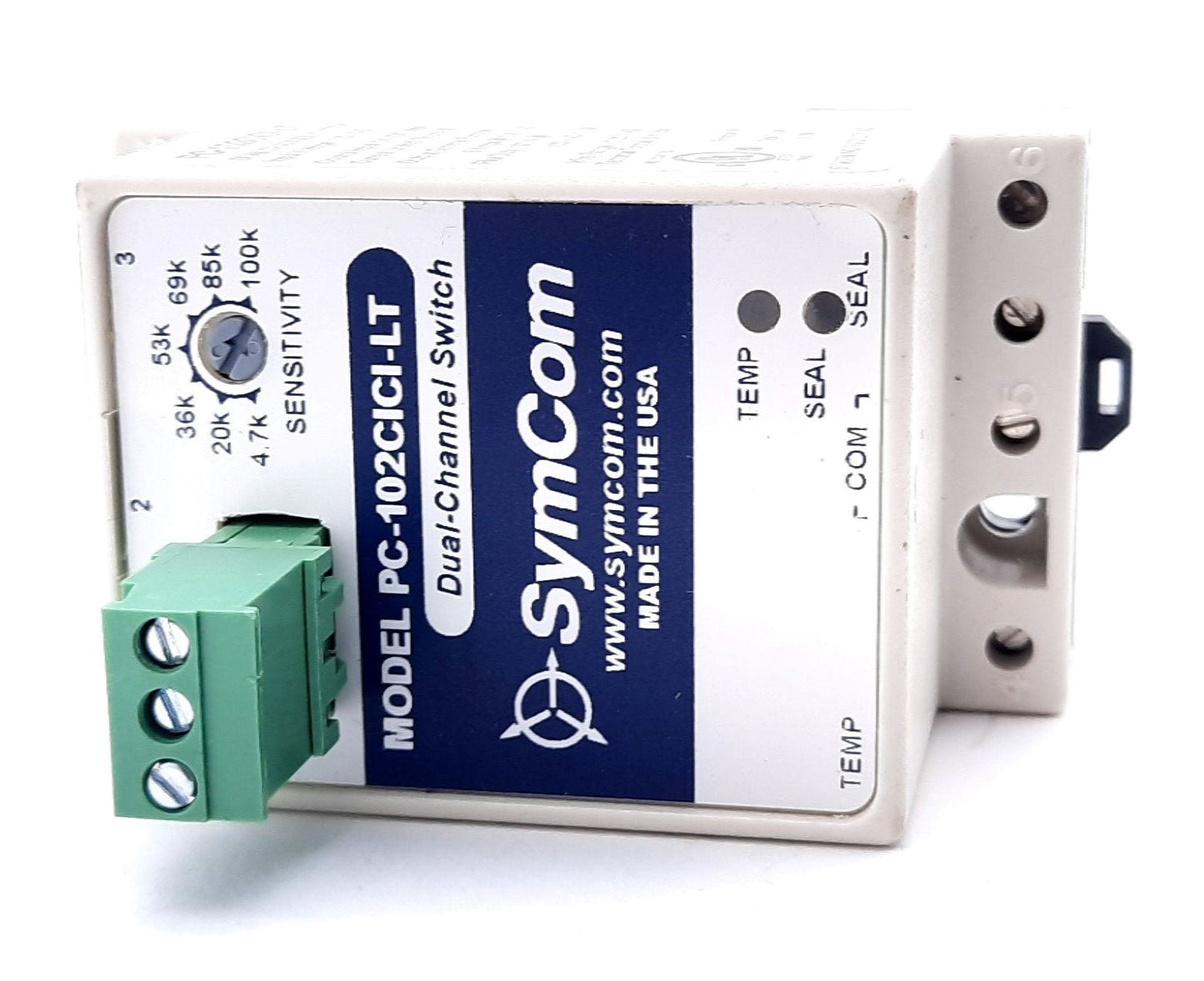 New SymCom PC-102CICI-LT Dual Channel Switch 120VAC, 5VDC Pulsed, 50/60Hz 5A