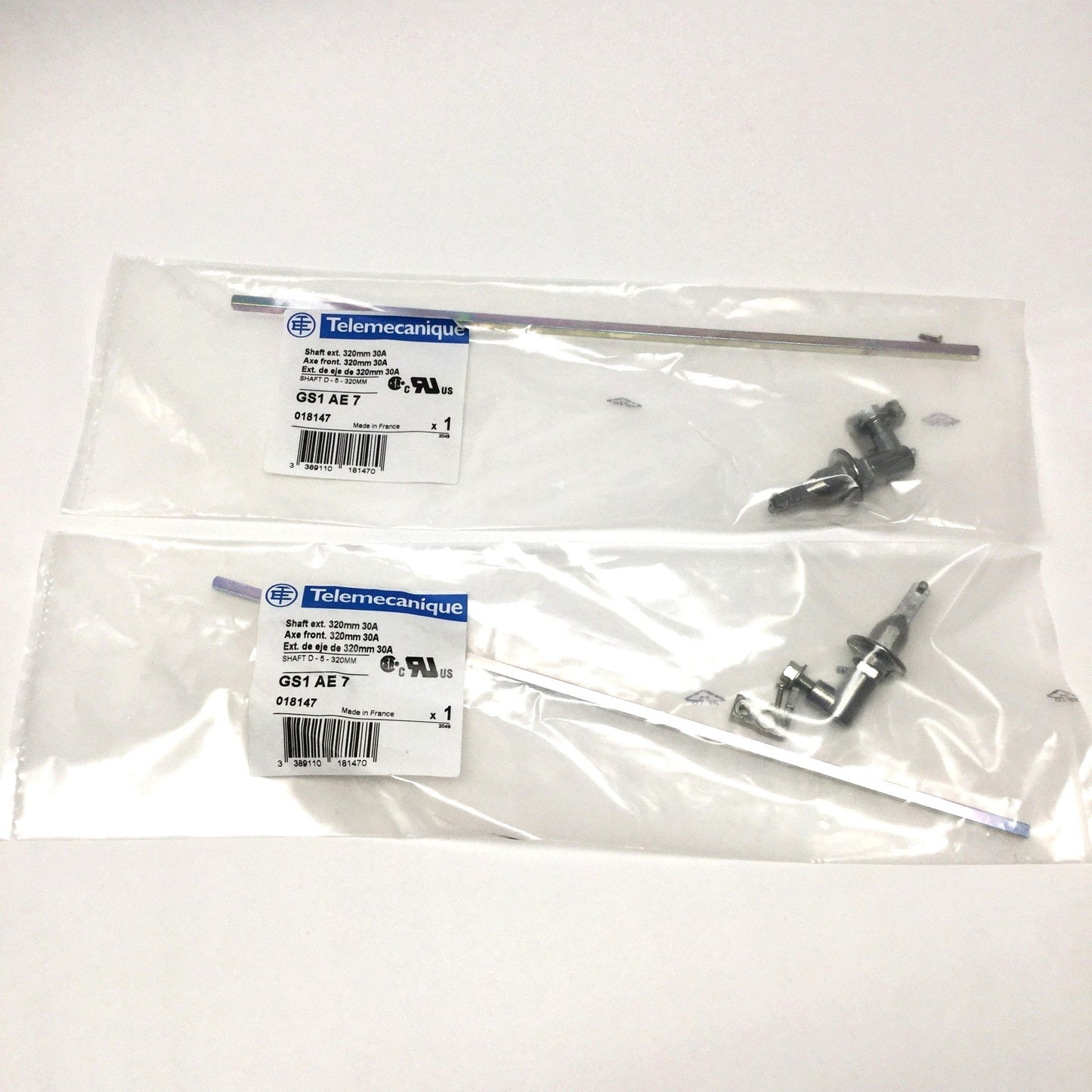 Used Lot of 2 Telemecanique GS1AE7 TeSys 30A Disconnect Switch Shafts 320mm Extension