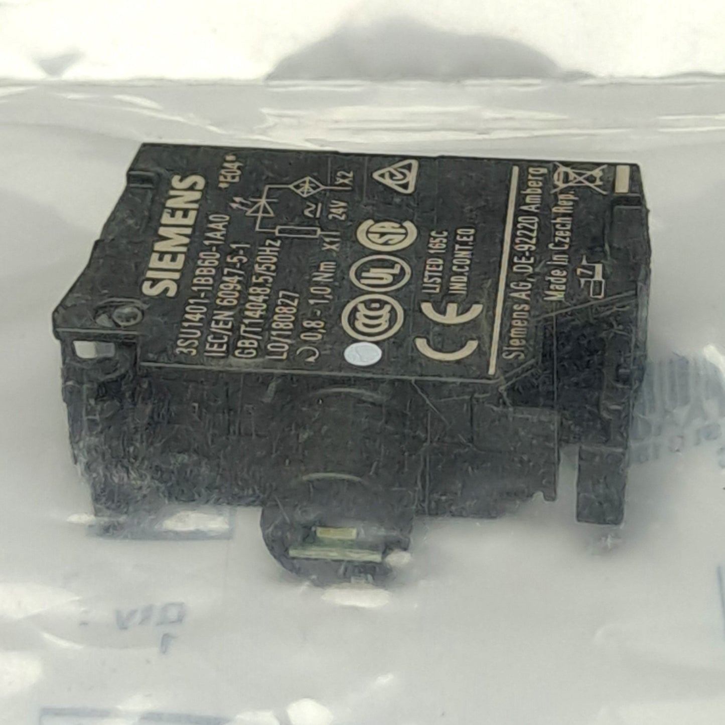 New Siemens 3SU1401-1BB60-1AA0 LED Module, White, Screw Terminal, 24VAC/DC