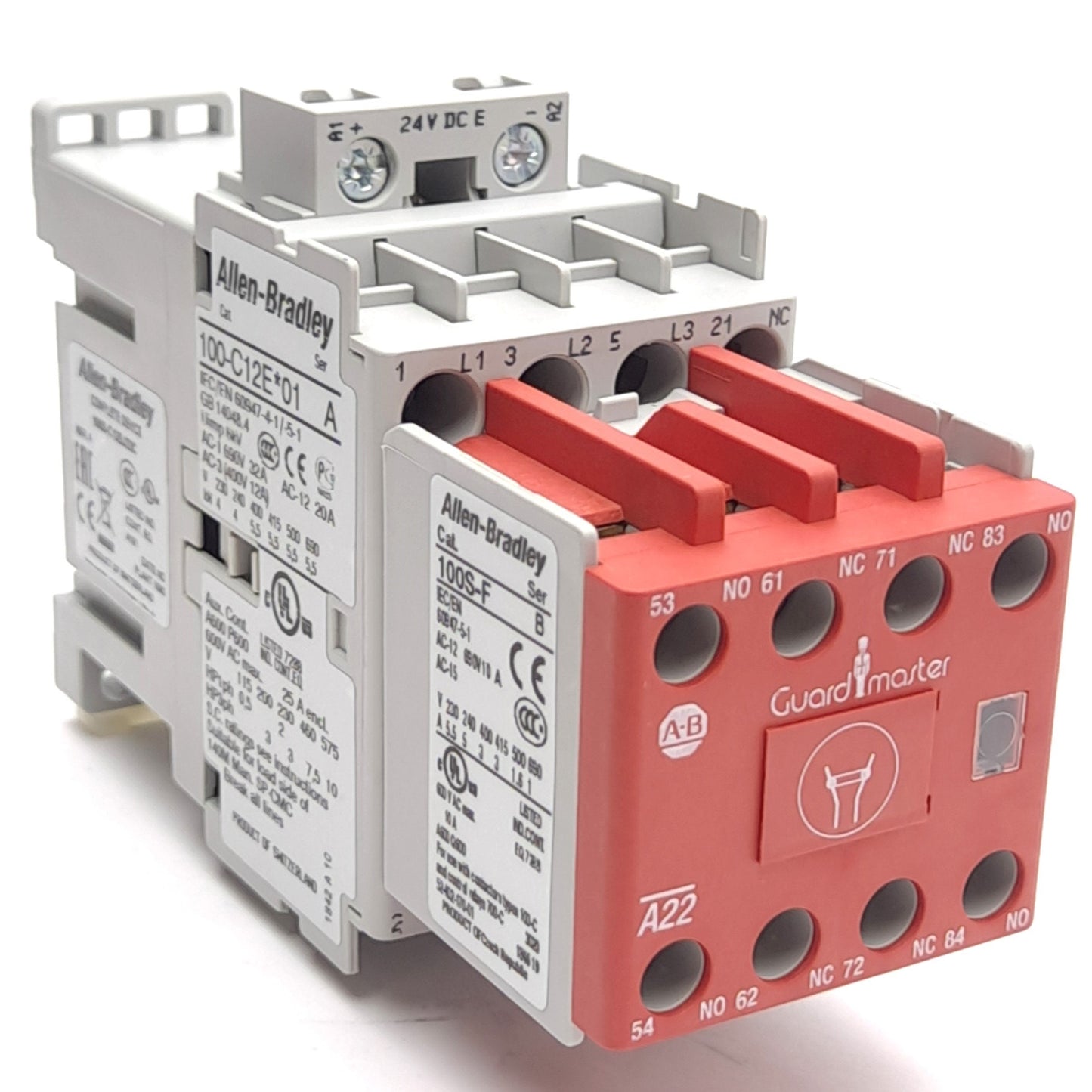 New – Open box Allen Bradley 100S-C12EJ23C Safety Contactor, 12A, 3 N.O. Poles, 24VDC Coil