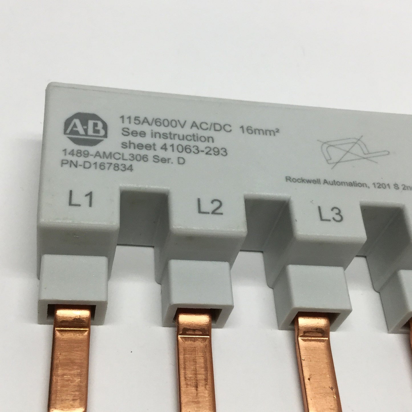 New – Open box Allen Bradley 1489-AMCL306 MCB Miniature Circuit Breaker 2x 3-Pole Busbar 6-Pin