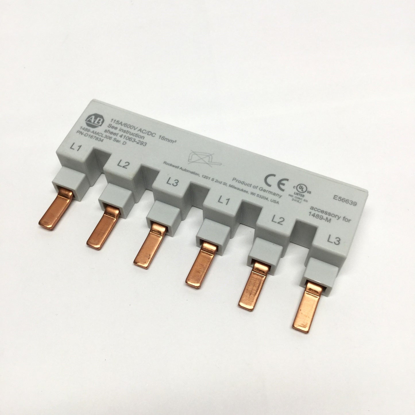 New – Open box Allen Bradley 1489-AMCL306 MCB Miniature Circuit Breaker 2x 3-Pole Busbar 6-Pin