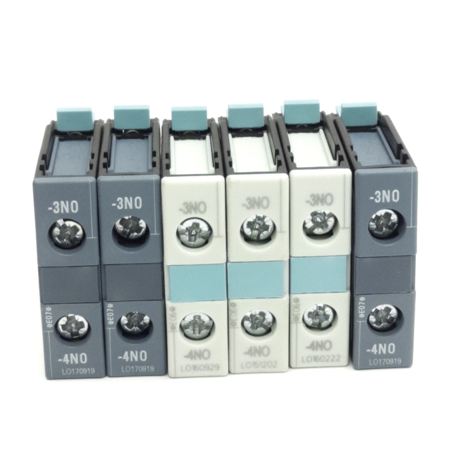 Used Lot of 6 Siemens 3RH1921-1CA10 Auxiliary Contact Blocks 240V 10A, Normally Open
