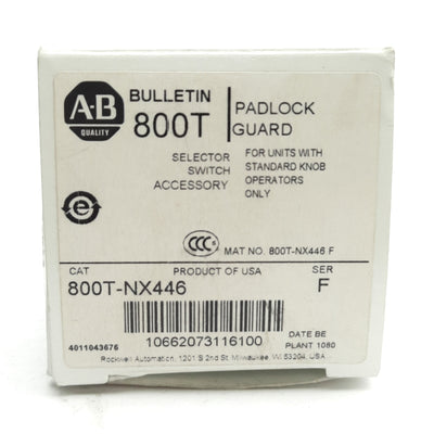 New Allen Bradley 800T-NX446 Pad Lock Guard, For 30mm Pushbutton Switches
