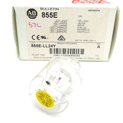 New Allen Bradley 855-LL24Y Stack Light LED Bulb For 50mm Indicators, Yellow, 24V