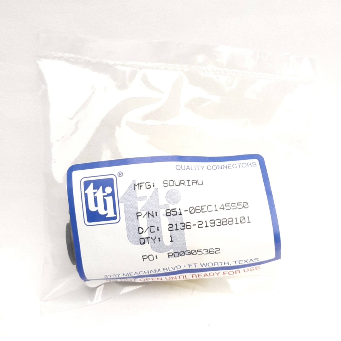 New TTI Souriau 851-06EC145S50 Circular MIL Spec Connector, 14-05 5-Pos Female, 13A