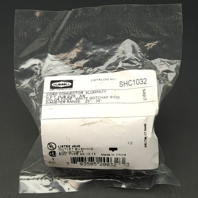 New Lot of 4 Hubbell SHC1032 Cord Connector, 3/4in NPT, ø0.25-0.38in Cable OD