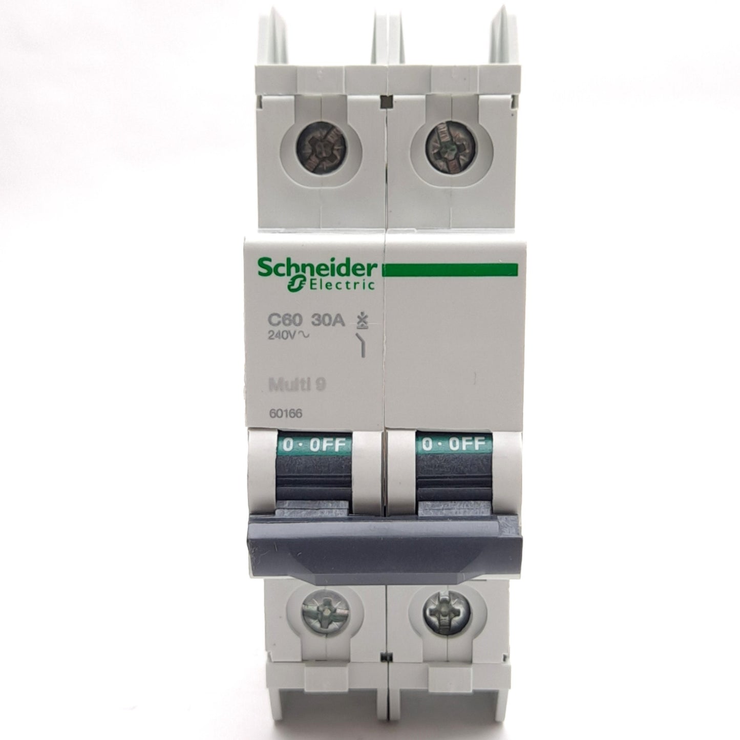 New Schneider Electric 60166 Mini Circuit Breaker, 2-Pole, D-Curve, 240VAC 30A