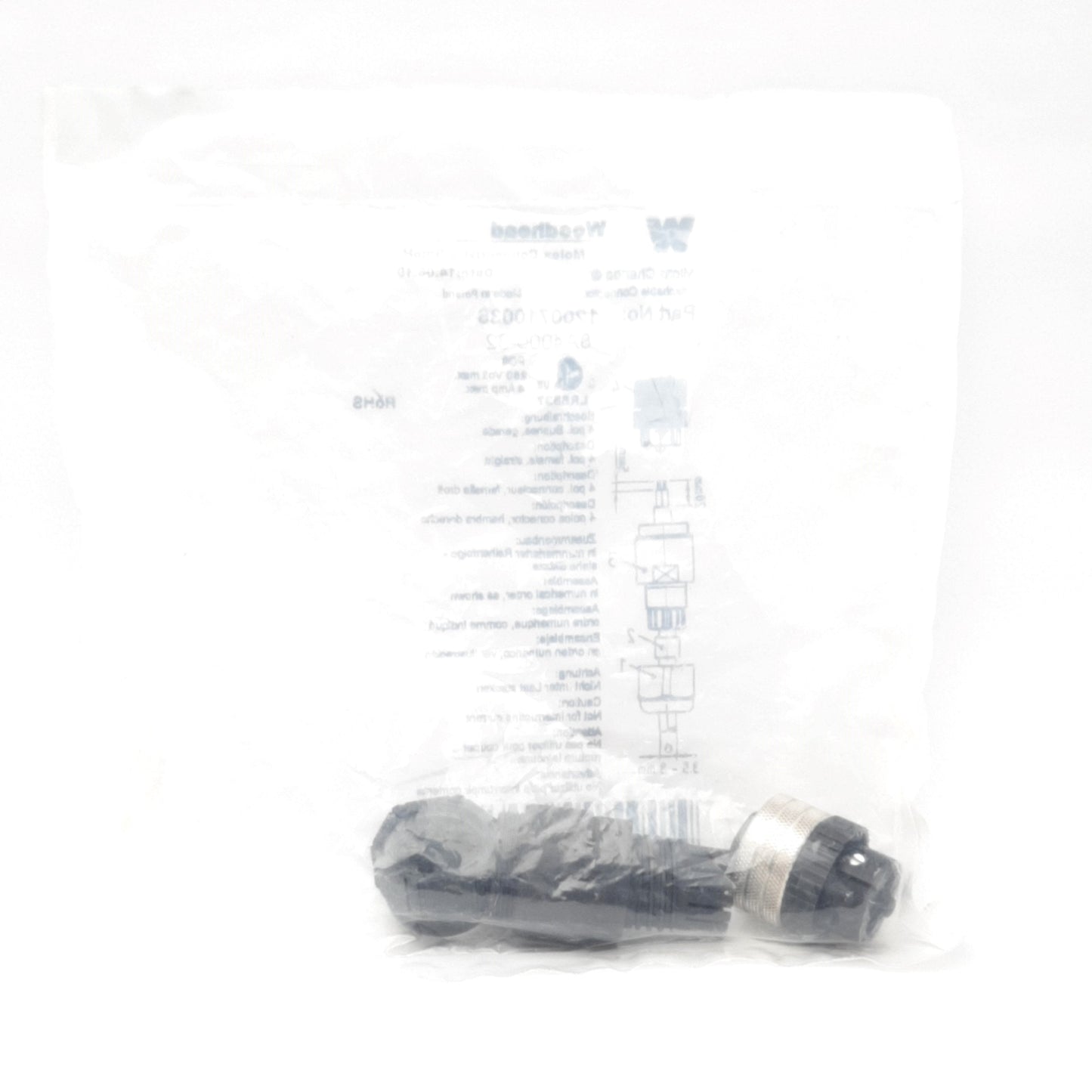 New Woodhead 1200710036 Field Attachable Connector M12 4-Pin Female, 4A