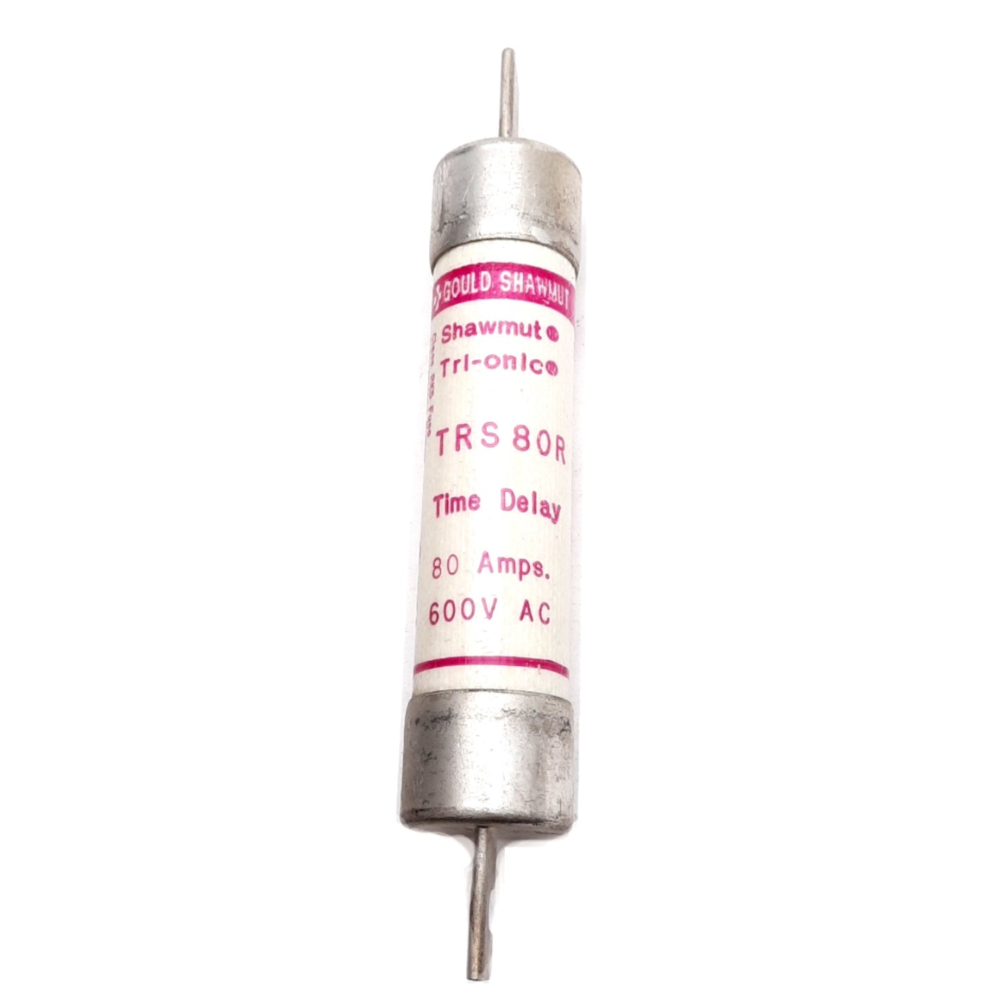 Used Ferraz Shawmut TRS80R Time Delay Dual Element Fuse, RK5, 80A, 600VAC/DC, Blades