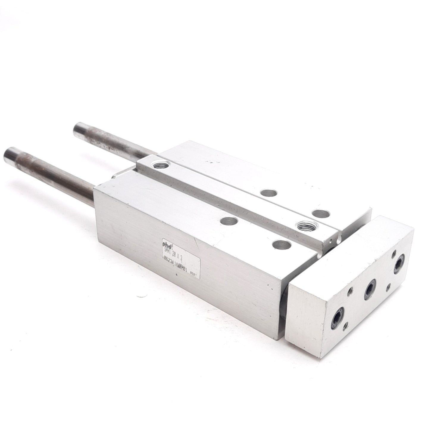 Used Phd SAH120x3 Guided Cylinder, ø20mm Bore, 3in Stroke, 30-150PSI, 1/8in NPT