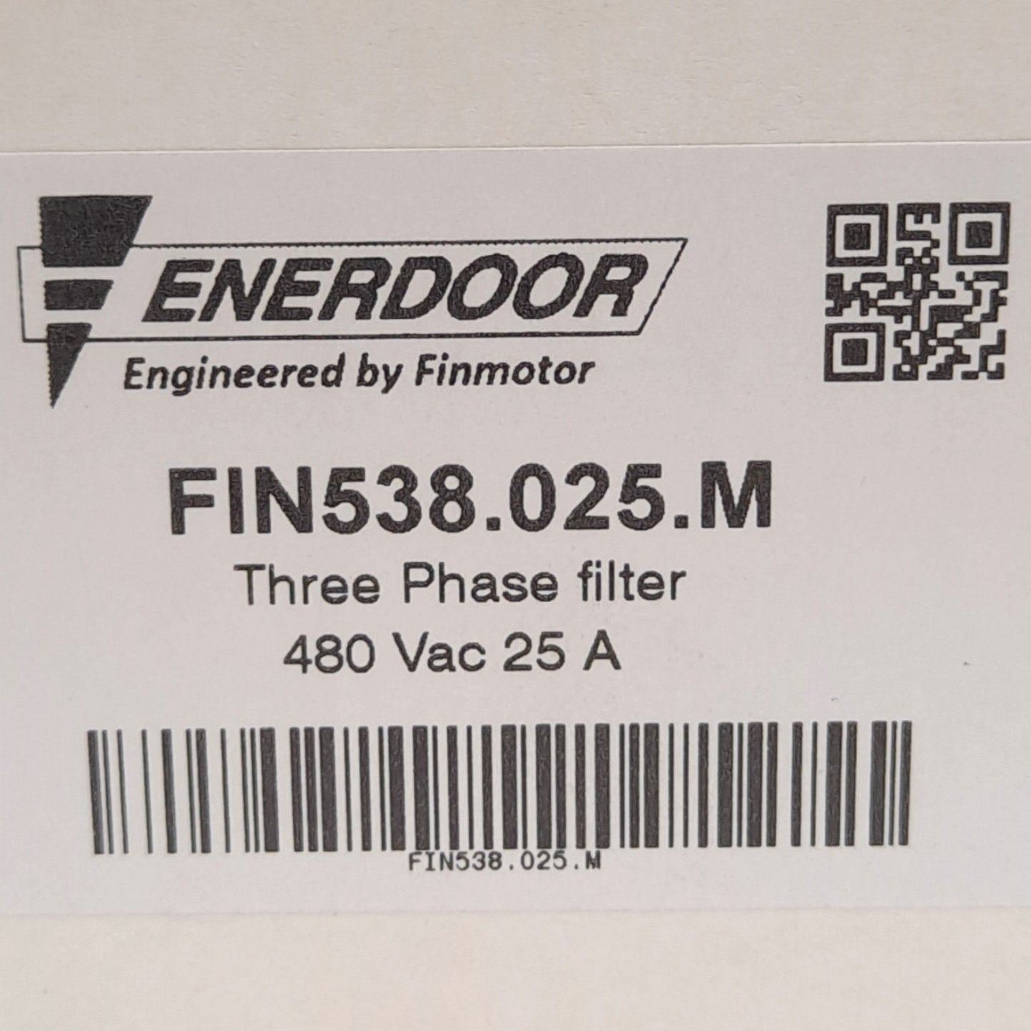 New Enerdoor FIN538.025.M EMI/RFI Three Phase Filter, 480VAC 25A 50/60Hz