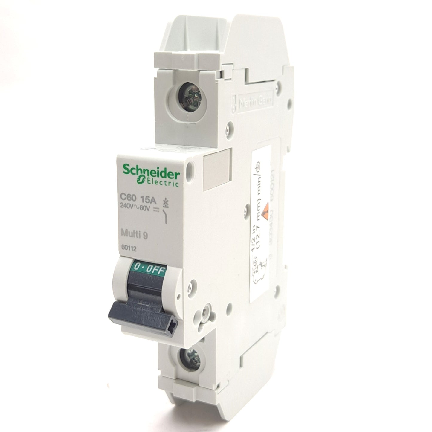 New Schneider Electric 60112 Mini Circuit Breaker, 1-Pole, C-Curve, 120VAC 15A