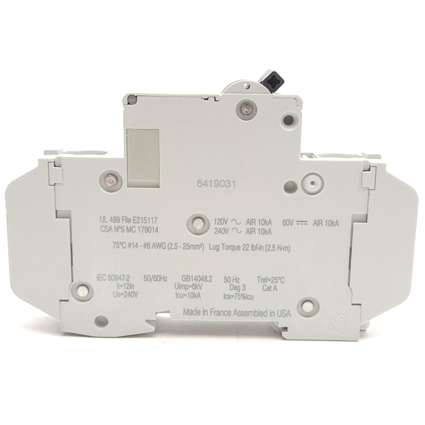 New Schneider Electric 60112 Mini Circuit Breaker, 1-Pole, C-Curve, 120VAC 15A