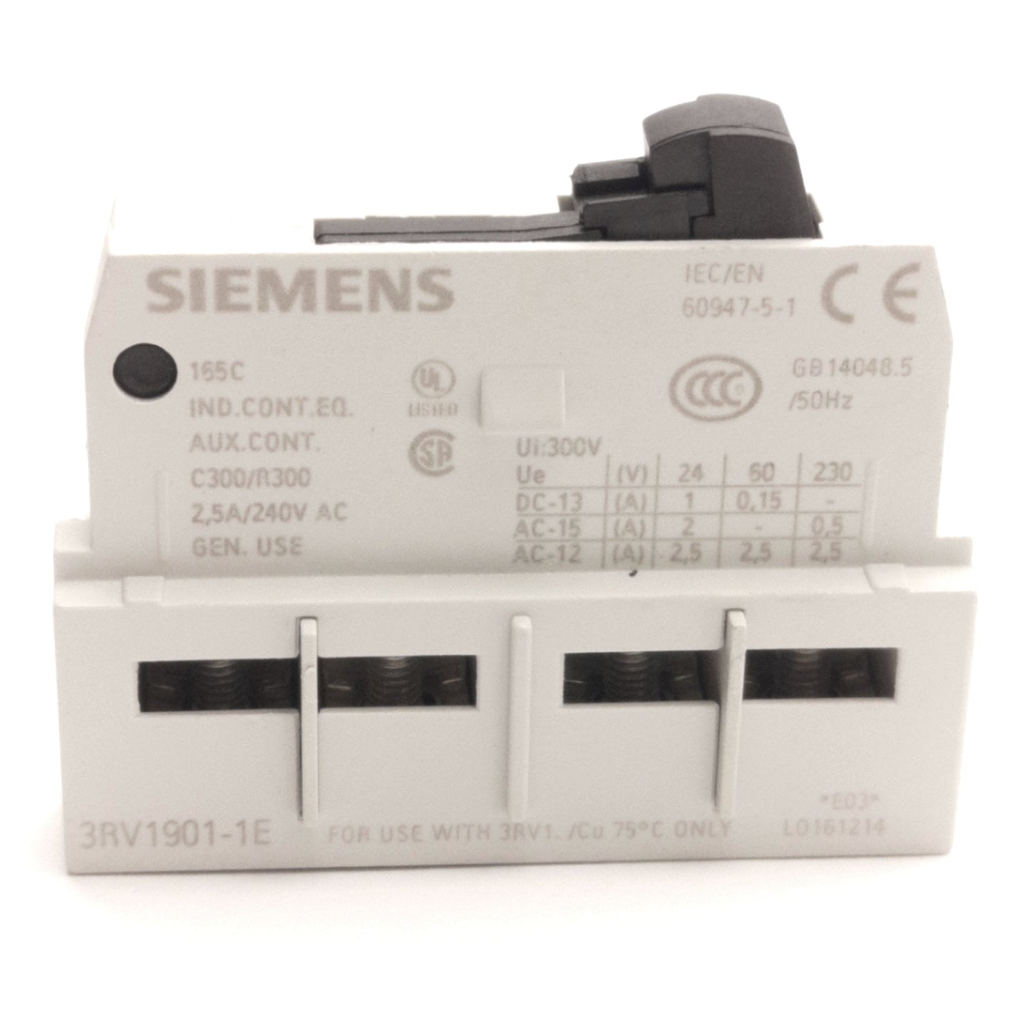New – Open box Lot of 7 Siemens 3RV1901-1E Transverse Switch Auxiliary, 1NO+1NC, S00...S3