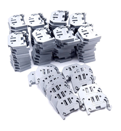 New Lot of 95 Wago 249-116 Terminal End Block Screwless Stop, 6mm Wide, Din Rail