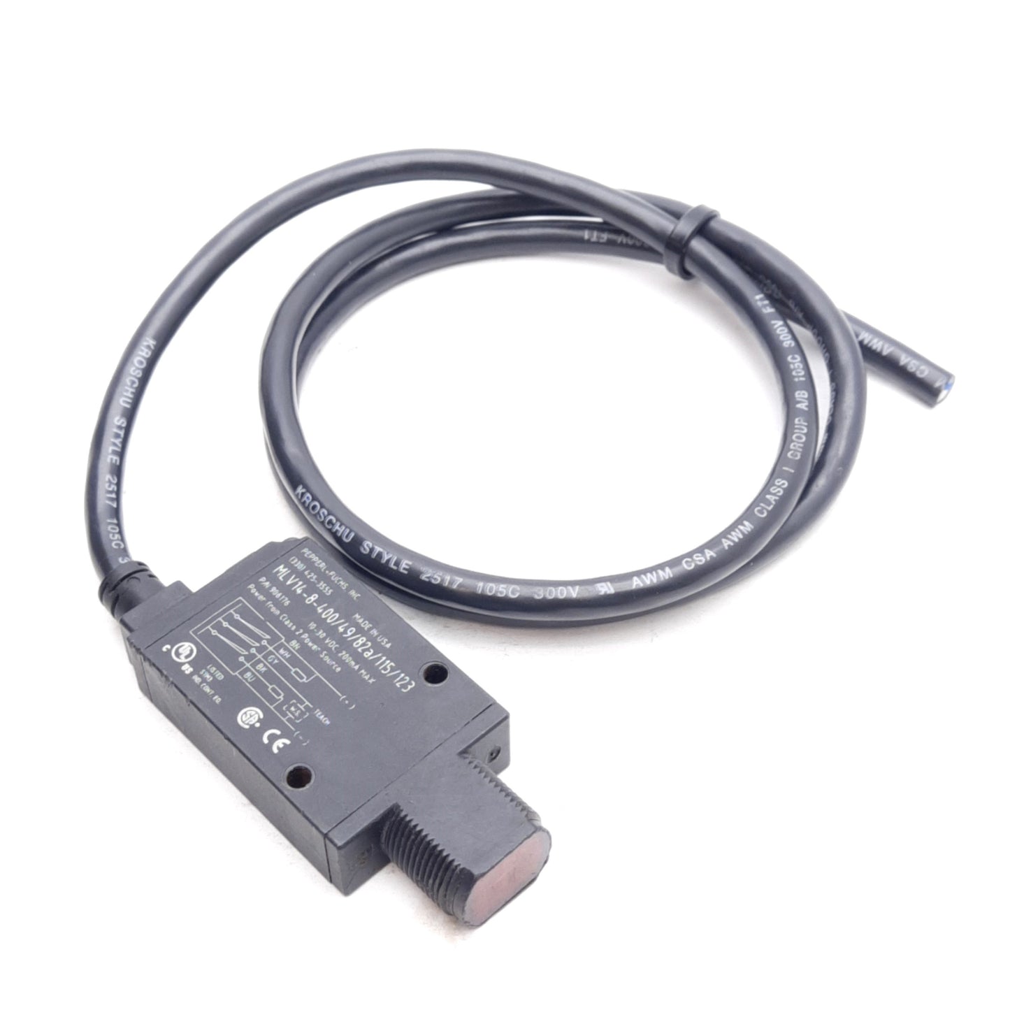Used Pepperl & Fuchs MLV14-8-400/49/82a/115/123 Photoelectric Sensor, 400mm, 10-30VDC
