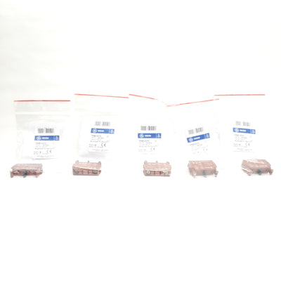 New Lot of 5 General Electric P9B10VN Auxiliary Contact Block 1NO, 22mm, 10A, 600VAC