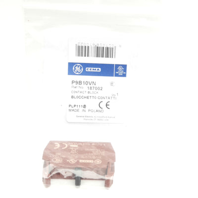 New Lot of 5 General Electric P9B10VN Auxiliary Contact Block 1NO, 22mm, 10A, 600VAC