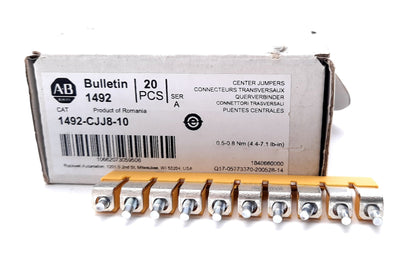 New Lot of 20 Allen Bradley 1492-CJJ8-10 Center Jumper Screw Type 8mm 10 Pole