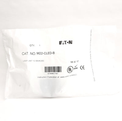 New Eaton M22-CLED-B Front Mount LED Element, 12-30VAC/DC 5-14mA, Blue