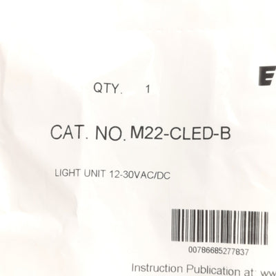 New Eaton M22-CLED-B Front Mount LED Element, 12-30VAC/DC 5-14mA, Blue
