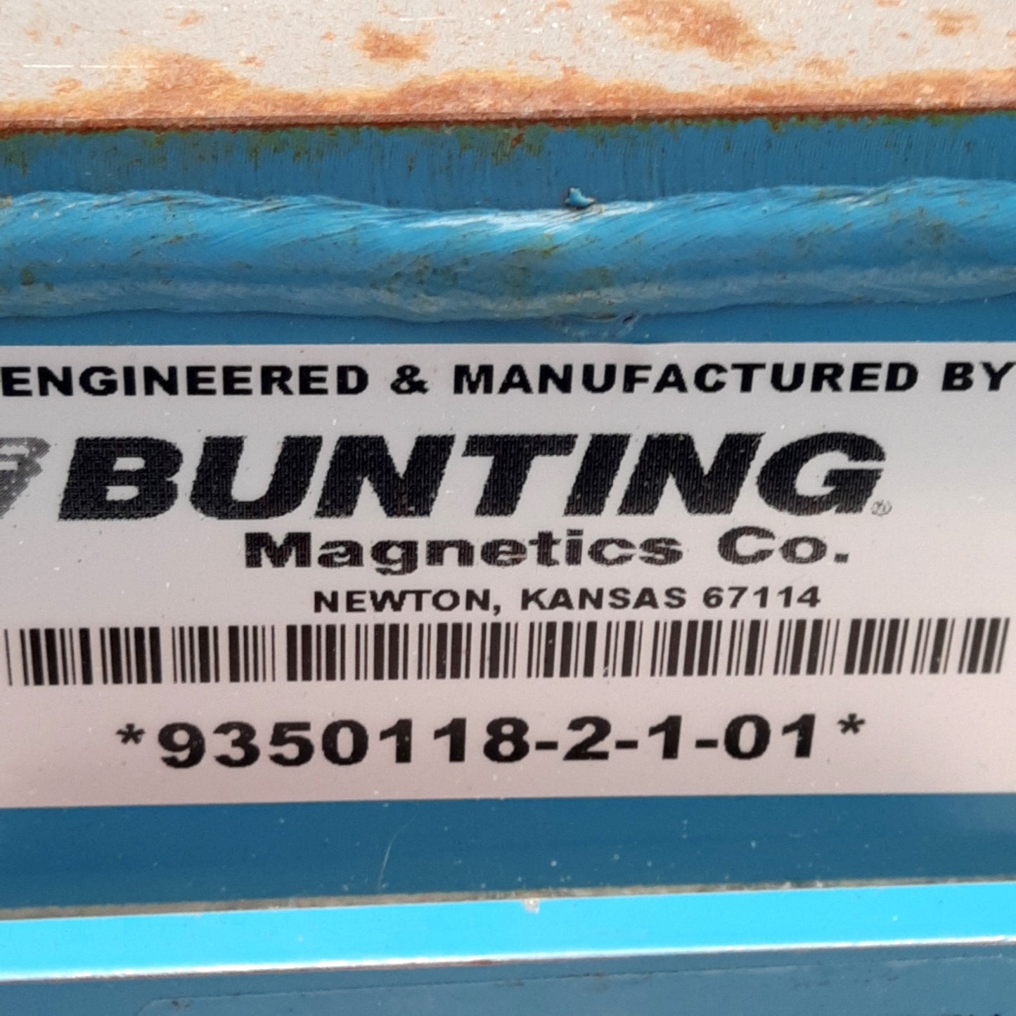 Used Bunting 9350118-2-1-01 Drawer Magnet, ø3.75in Inlet, ø3in Outlet, 8x8in Drawer
