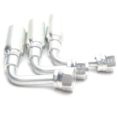 New – Open box Lot of 3 Parker 1J1HY-4-4 Female Seal-Lok Swivel 90° Elbow Crimp Fitting 1/4" ID