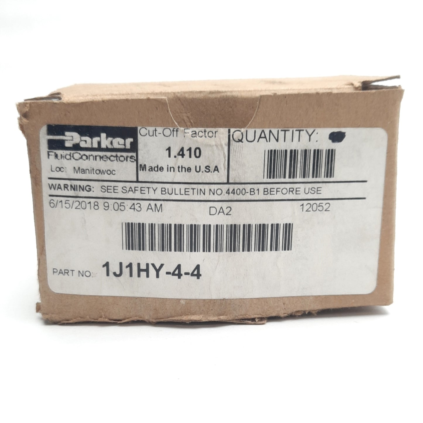 New – Open box Lot of 3 Parker 1J1HY-4-4 Female Seal-Lok Swivel 90° Elbow Crimp Fitting 1/4" ID