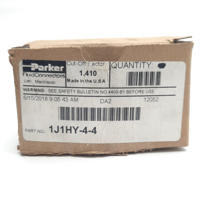 New – Open box Lot of 3 Parker 1J1HY-4-4 Female Seal-Lok Swivel 90° Elbow Crimp Fitting 1/4" ID