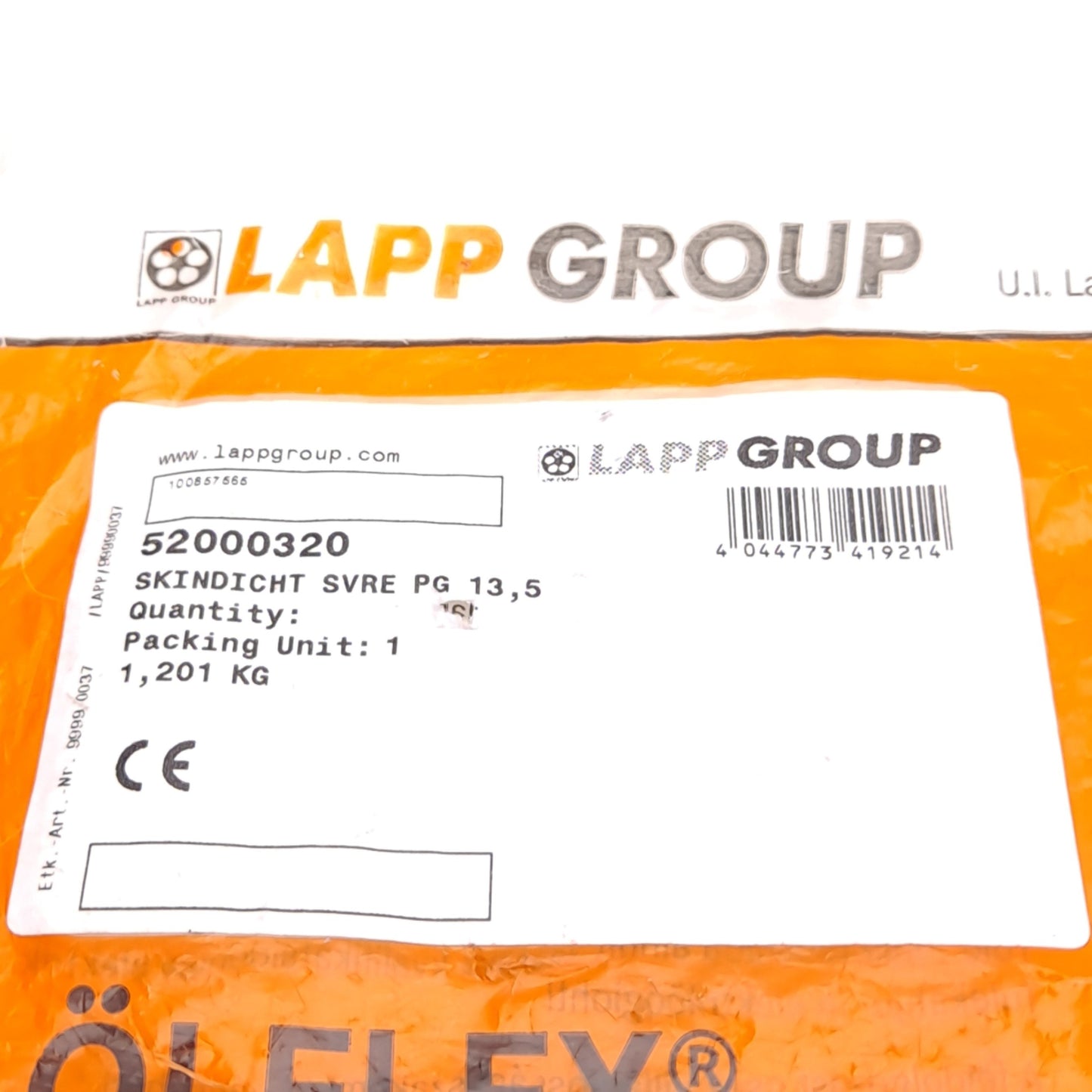 New – Open box Lot of 5 LAPP 52000320 Cable Clamp, PG13 Thread, Nickel-Plated Brass