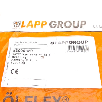 New – Open box Lot of 5 LAPP 52000320 Cable Clamp, PG13 Thread, Nickel-Plated Brass