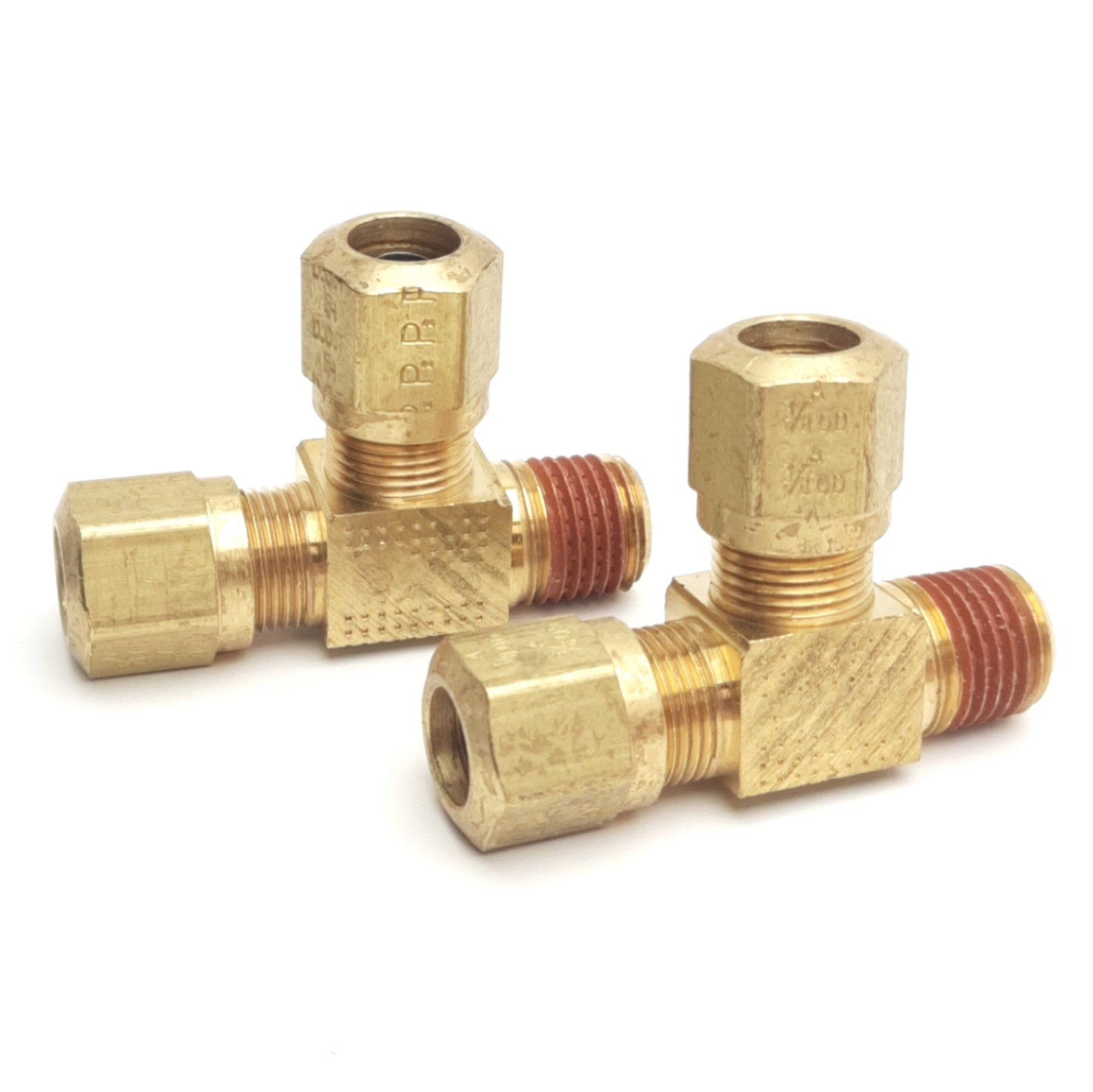 New – Open box Lot of 2 Parker XVS271NTA-6-4 Male Run Tee, 3/8in Diameter Tube to 1/4in NPT