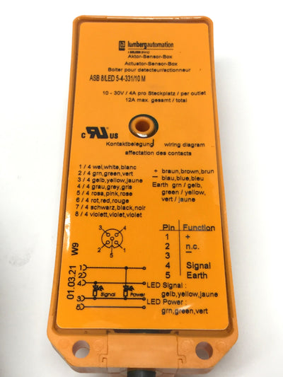 New Lumberg ASB 8/LED 5-4 Actuator/Sensor Distribution Box, 8-Port, M12 5-Pin 4-Pole
