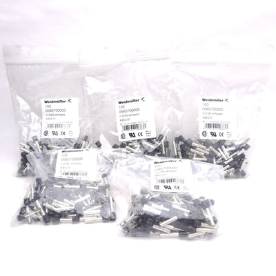New Lot of 500 Weidmuller 0565700000 H6,0/26 SW Wire-End Ferrule, ø3.5mm Contact