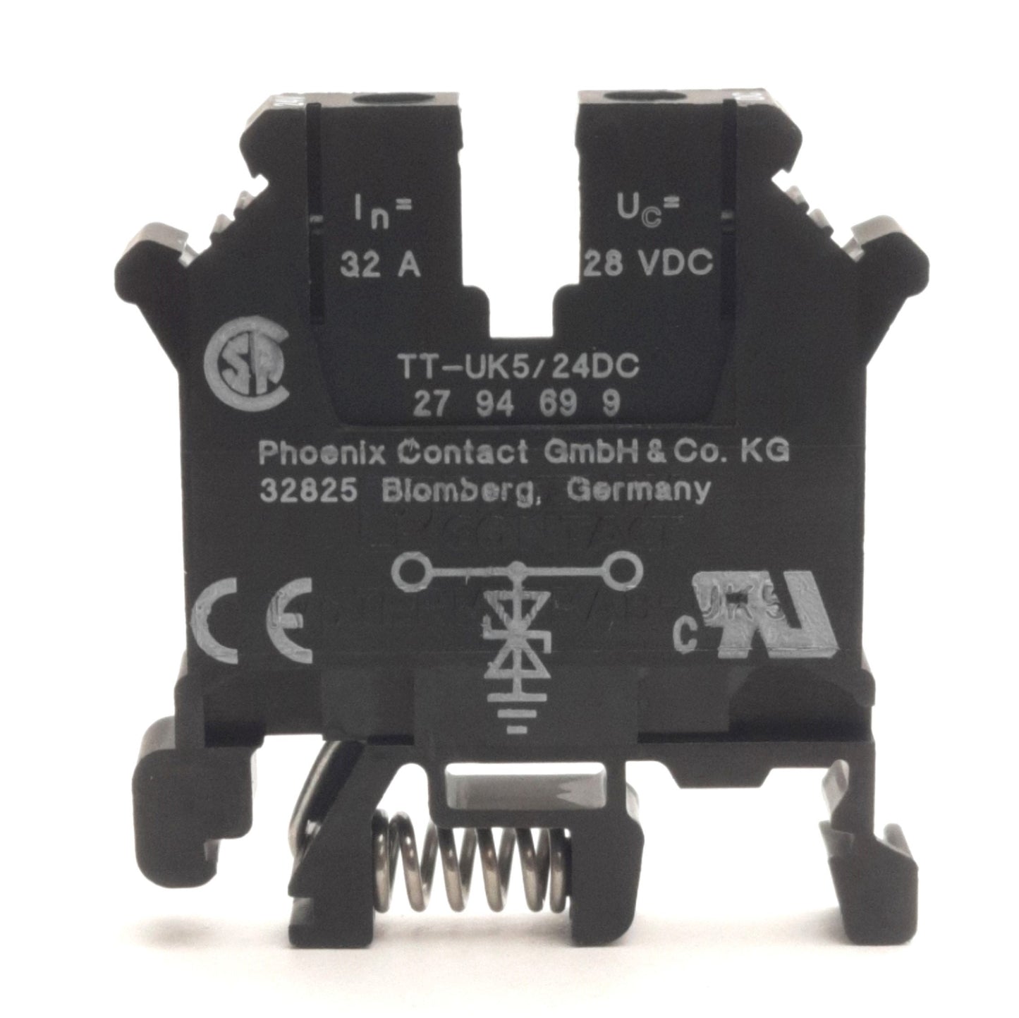New – Open box Lot of 2 Phoenix Contact TT-UK5/24DC Surge Protector Terminal, 24VDC, 32A Max