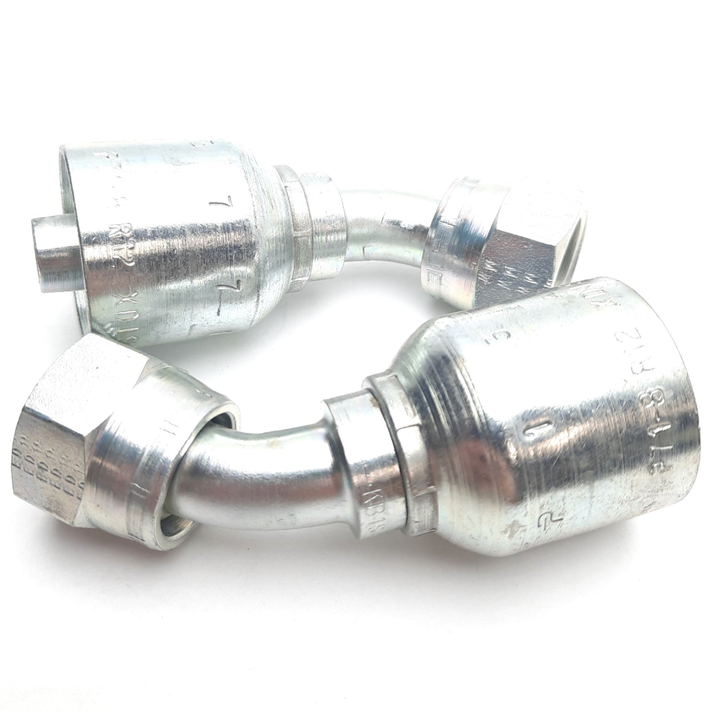 New – Open box Lot of 2 Parker 13771-10-8 Female JIC 37° Swivel 45° Elbow Crimp Fitting