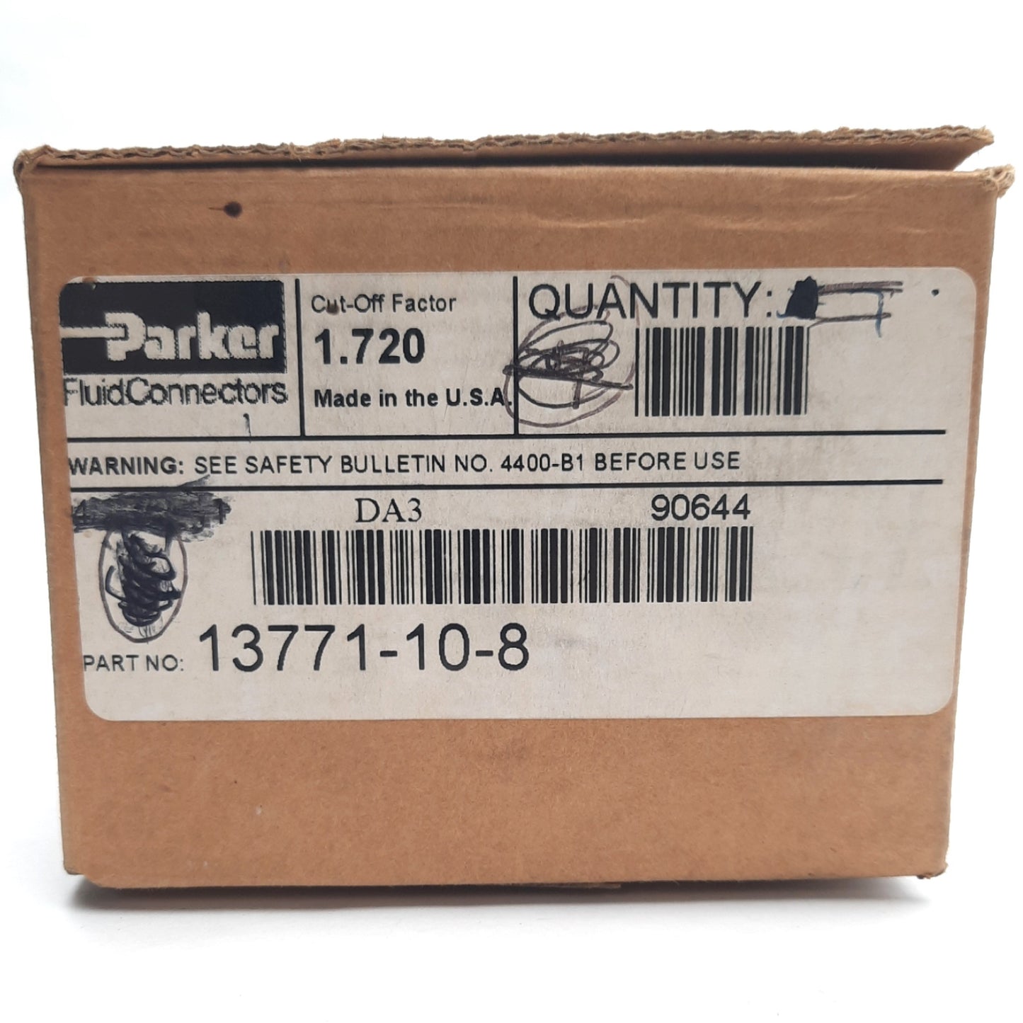New – Open box Lot of 2 Parker 13771-10-8 Female JIC 37° Swivel 45° Elbow Crimp Fitting