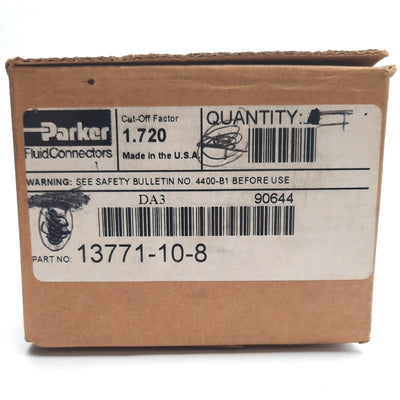 New – Open box Lot of 2 Parker 13771-10-8 Female JIC 37° Swivel 45° Elbow Crimp Fitting